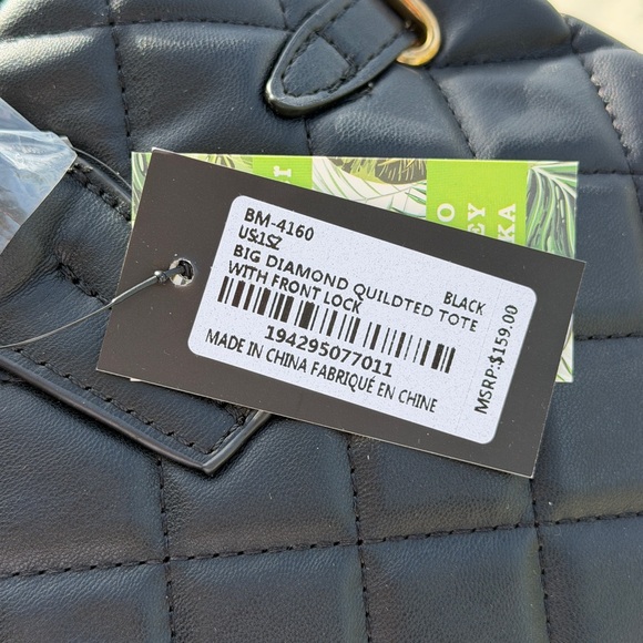 BADGLEY MISCHKA Diamond Quilted Tote With Lock and Key - Picture 10 of 13